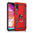 Silikon Hülle Handyhülle und Kunststoff Schutzhülle Tasche mit Magnetisch Fingerring Ständer R02 für Samsung Galaxy A70 Rot