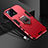 Silikon Hülle Handyhülle und Kunststoff Schutzhülle Tasche mit Magnetisch Fingerring Ständer R02 für Xiaomi Mi 13 5G Rot