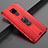 Silikon Hülle Handyhülle und Kunststoff Schutzhülle Tasche mit Magnetisch Fingerring Ständer R03 für Huawei Mate 20 X 5G Rot