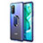 Silikon Hülle Handyhülle und Kunststoff Schutzhülle Tasche mit Magnetisch Fingerring Ständer R04 für Huawei Honor View 30 Pro 5G Blau