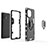 Silikon Hülle Handyhülle und Kunststoff Schutzhülle Tasche mit Magnetisch Fingerring Ständer R05 für Xiaomi Mi 11 Lite 5G