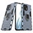 Silikon Hülle Handyhülle und Kunststoff Schutzhülle Tasche mit Magnetisch Fingerring Ständer R05 für Xiaomi Mi 11 Lite 5G Blau