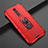 Silikon Hülle Handyhülle und Kunststoff Schutzhülle Tasche mit Magnetisch Fingerring Ständer R07 für Xiaomi Redmi K20 Pro Rot
