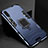 Silikon Hülle Handyhülle und Kunststoff Schutzhülle Tasche mit Magnetisch Ständer für Samsung Galaxy A70S Blau
