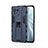 Silikon Hülle Handyhülle und Kunststoff Schutzhülle Tasche mit Magnetisch Ständer H02 für Xiaomi Mi 11 Lite 5G Blau