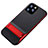 Silikon Hülle Handyhülle und Kunststoff Schutzhülle Tasche mit Ständer A01 für Apple iPhone 11 Pro Max Rot