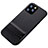 Silikon Hülle Handyhülle und Kunststoff Schutzhülle Tasche mit Ständer A01 für Apple iPhone 11 Pro Max Schwarz