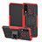 Silikon Hülle Handyhülle und Kunststoff Schutzhülle Tasche mit Ständer A04 für Huawei P30 Lite New Edition Rot