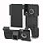 Silikon Hülle Handyhülle und Kunststoff Schutzhülle Tasche mit Ständer A04 für Huawei P30 Lite New Edition Weiß