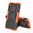 Silikon Hülle Handyhülle und Kunststoff Schutzhülle Tasche mit Ständer für Huawei Y6 Prime (2018) Orange