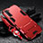 Silikon Hülle Handyhülle und Kunststoff Schutzhülle Tasche mit Ständer für Oppo F15 Rot