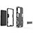 Silikon Hülle Handyhülle und Kunststoff Schutzhülle Tasche mit Ständer R01 für Oppo F19 Pro+ Plus 5G