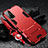 Silikon Hülle Handyhülle und Kunststoff Schutzhülle Tasche mit Ständer R01 für Oppo F19 Pro+ Plus 5G Rot
