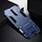 Silikon Hülle Handyhülle und Kunststoff Schutzhülle Tasche mit Ständer R01 für Oppo RX17 Pro Blau