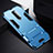 Silikon Hülle Handyhülle und Kunststoff Schutzhülle Tasche mit Ständer R01 für Oppo RX17 Pro Hellblau