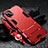 Silikon Hülle Handyhülle und Kunststoff Schutzhülle Tasche mit Ständer R01 für Samsung Galaxy F12 Rot