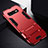 Silikon Hülle Handyhülle und Kunststoff Schutzhülle Tasche mit Ständer R02 für Samsung Galaxy S10 Rot