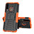 Silikon Hülle Handyhülle und Kunststoff Schutzhülle Tasche mit Ständer R03 für Huawei Honor 20i Orange
