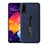 Silikon Hülle Handyhülle und Kunststoff Schutzhülle Tasche mit Ständer R04 für Samsung Galaxy A90 5G Blau