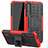 Silikon Hülle Handyhülle und Kunststoff Schutzhülle Tasche mit Ständer R04 für Xiaomi Mi A3 Rot