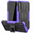 Silikon Hülle Handyhülle und Kunststoff Schutzhülle Tasche mit Ständer R04 für Xiaomi Mi A3 Violett