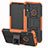 Silikon Hülle Handyhülle und Kunststoff Schutzhülle Tasche mit Ständer Z01 für Huawei Y6 Prime (2019) Orange
