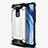Silikon Hülle Handyhülle und Kunststoff Schutzhülle Tasche R01 für Xiaomi Redmi 10X 4G Silber
