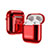 Silikon Hülle Schutzhülle Skin mit Karabiner für AirPods Ladekoffer C03 Rot