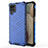 Silikon Schutzhülle Rahmen Tasche Hülle Durchsichtig Transparent 360 Grad Ganzkörper AM1 für Samsung Galaxy A12 5G Blau