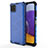 Silikon Schutzhülle Rahmen Tasche Hülle Durchsichtig Transparent 360 Grad Ganzkörper AM1 für Samsung Galaxy A22 5G Blau