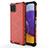 Silikon Schutzhülle Rahmen Tasche Hülle Durchsichtig Transparent 360 Grad Ganzkörper AM1 für Samsung Galaxy A22 5G Rot