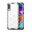 Silikon Schutzhülle Rahmen Tasche Hülle Durchsichtig Transparent 360 Grad Ganzkörper AM1 für Samsung Galaxy A70S Weiß
