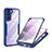 Silikon Schutzhülle Rahmen Tasche Hülle Durchsichtig Transparent 360 Grad Ganzkörper für Samsung Galaxy S22 5G Blau