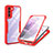 Silikon Schutzhülle Rahmen Tasche Hülle Durchsichtig Transparent 360 Grad Ganzkörper für Samsung Galaxy S22 5G Rot