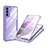 Silikon Schutzhülle Rahmen Tasche Hülle Durchsichtig Transparent 360 Grad Ganzkörper für Samsung Galaxy S22 5G Violett