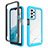 Silikon Schutzhülle Rahmen Tasche Hülle Durchsichtig Transparent 360 Grad Ganzkörper JX1 für Samsung Galaxy A23 4G Hellblau