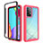 Silikon Schutzhülle Rahmen Tasche Hülle Durchsichtig Transparent 360 Grad Ganzkörper JX2 für Samsung Galaxy A52 4G Pink