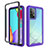 Silikon Schutzhülle Rahmen Tasche Hülle Durchsichtig Transparent 360 Grad Ganzkörper JX2 für Samsung Galaxy A52s 5G Violett