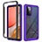 Silikon Schutzhülle Rahmen Tasche Hülle Durchsichtig Transparent 360 Grad Ganzkörper JX2 für Samsung Galaxy A72 4G Violett