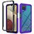 Silikon Schutzhülle Rahmen Tasche Hülle Durchsichtig Transparent 360 Grad Ganzkörper JX2 für Samsung Galaxy M12 Violett
