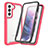 Silikon Schutzhülle Rahmen Tasche Hülle Durchsichtig Transparent 360 Grad Ganzkörper M01 für Samsung Galaxy S23 5G Pink
