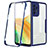 Silikon Schutzhülle Rahmen Tasche Hülle Durchsichtig Transparent 360 Grad Ganzkörper MJ1 für Samsung Galaxy A33 5G Blau