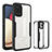 Silikon Schutzhülle Rahmen Tasche Hülle Durchsichtig Transparent 360 Grad Ganzkörper MJ1 für Samsung Galaxy F02S SM-E025F Schwarz