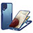 Silikon Schutzhülle Rahmen Tasche Hülle Durchsichtig Transparent 360 Grad Ganzkörper MJ1 für Samsung Galaxy M12 Blau