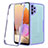 Silikon Schutzhülle Rahmen Tasche Hülle Durchsichtig Transparent 360 Grad Ganzkörper MJ2 für Samsung Galaxy A32 4G Violett