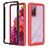 Silikon Schutzhülle Rahmen Tasche Hülle Durchsichtig Transparent 360 Grad Ganzkörper YB1 für Samsung Galaxy S20 FE 4G Rot