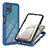 Silikon Schutzhülle Rahmen Tasche Hülle Durchsichtig Transparent 360 Grad Ganzkörper YB2 für Samsung Galaxy F12 Blau