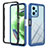 Silikon Schutzhülle Rahmen Tasche Hülle Durchsichtig Transparent 360 Grad Ganzkörper YB2 für Xiaomi Redmi Note 12 5G Blau