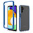 Silikon Schutzhülle Rahmen Tasche Hülle Durchsichtig Transparent 360 Grad Ganzkörper ZJ1 für Samsung Galaxy A04s Blau