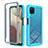 Silikon Schutzhülle Rahmen Tasche Hülle Durchsichtig Transparent 360 Grad Ganzkörper ZJ1 für Samsung Galaxy A12 5G Hellblau